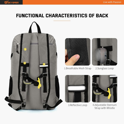 SKYSPER Lightweight Packable Backpack - 30L Hiking Daypack with Wet Pocket Foldable Travel Carry-on Backpack for Women Men