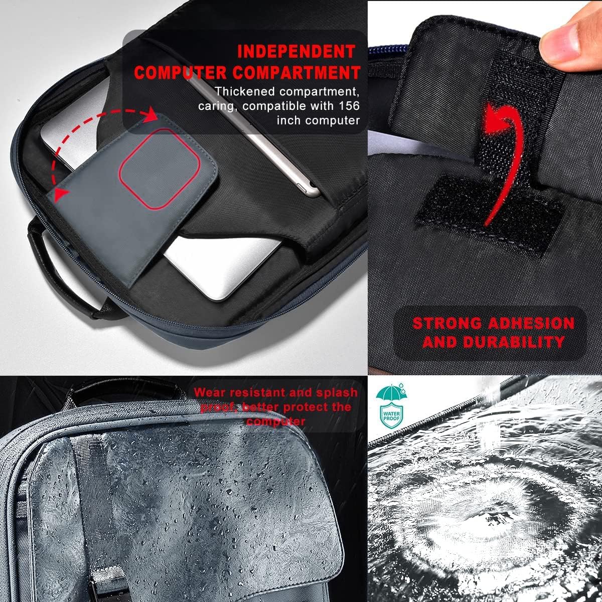 ZINZ Laptop Backpack 15 15.6 16 Inch, Expandable Computer Rucksack with Multi-Pockets Anti-Theft Travel Daypack for Men and Women,Dark Gray