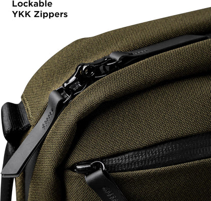 ALPAKA Elements Tech Brief Pro 12L -3-in-1 Recycled Fabric Laptop Briefcase Backpack for 16" Laptop, Anti-Theft Secure with Luggage Pass-Through, Water-Resistant, Fits Tech & Business Essentials,Green