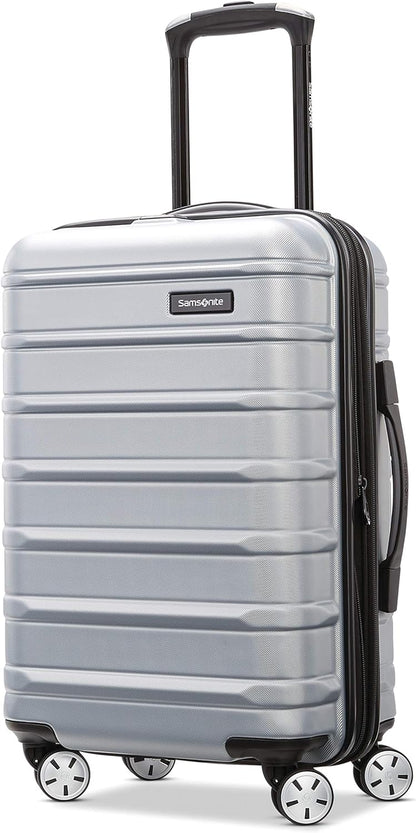 Samsonite Omni 2 Carry-On Hardside Luggage with 360° Spinner Wheels - Scratch Resistant Hardshell - TSA, Airline-Approved - Expandable Polycarbonate Shell for Lightweight Travel - Artic Silver