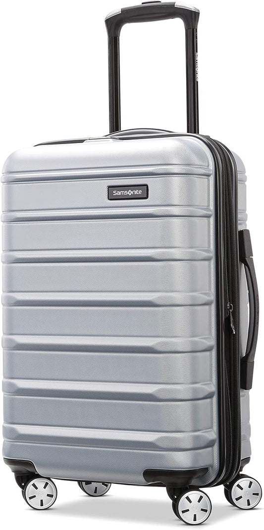 Samsonite Omni 2 Carry-On Hardside Luggage with 360° Spinner Wheels - Scratch Resistant Hardshell - TSA, Airline-Approved - Expandable Polycarbonate Shell for Lightweight Travel - Artic Silver