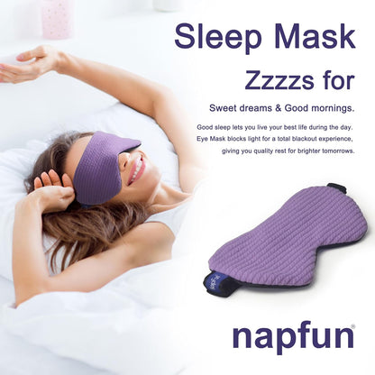 napfun Neck Pillow for Traveling, Upgraded Travel Neck Pillow for Airplane 100% Pure Memory Foam Travel Pillow for Flight Headrest Sleep, Portable Plane Accessories, Striped Light Purple Set
