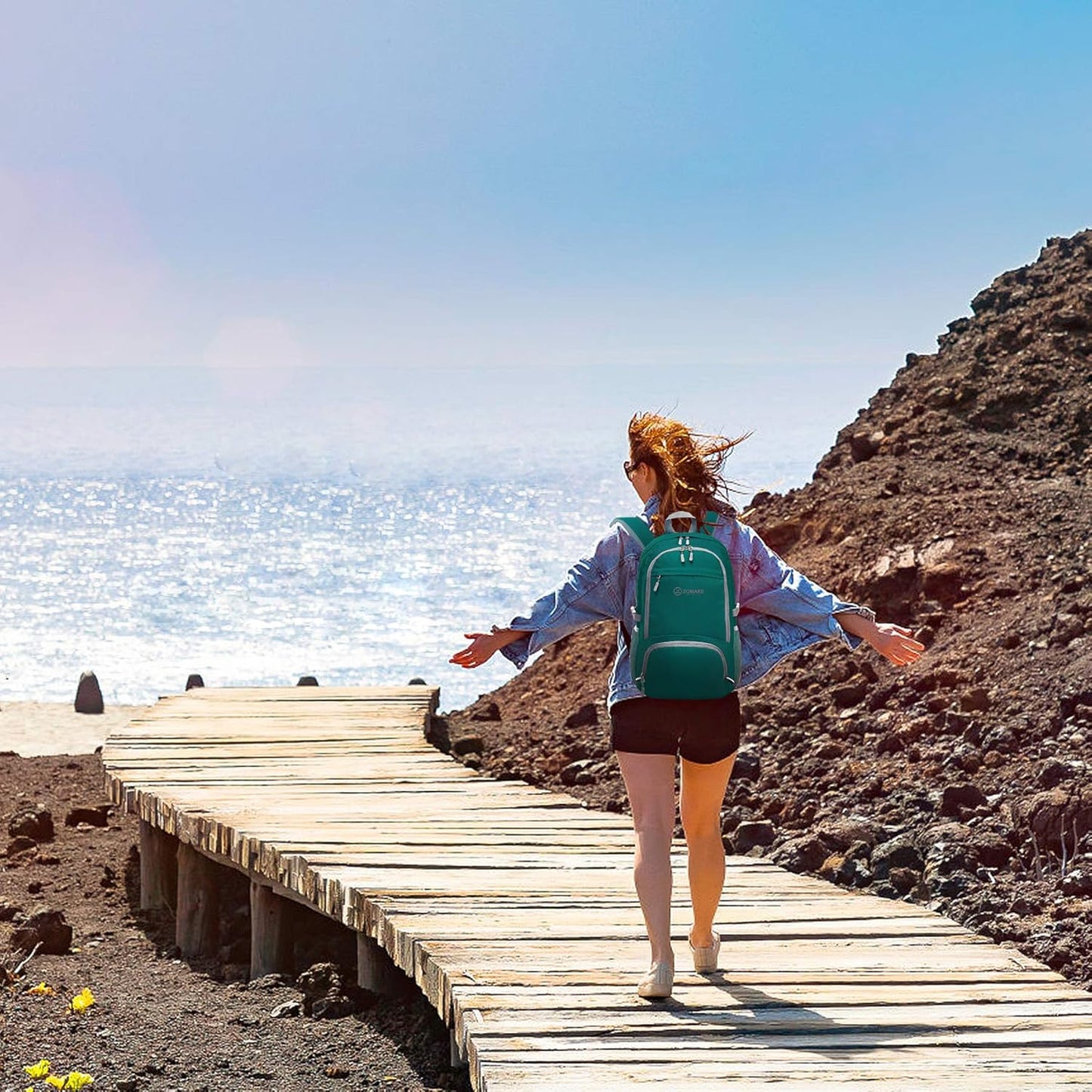 ZOMAKE Lightweight Packable Backpack 30L, Foldable Hiking Backpacks Water Resistant Compact Folding Daypack for Travel(Dark Green)