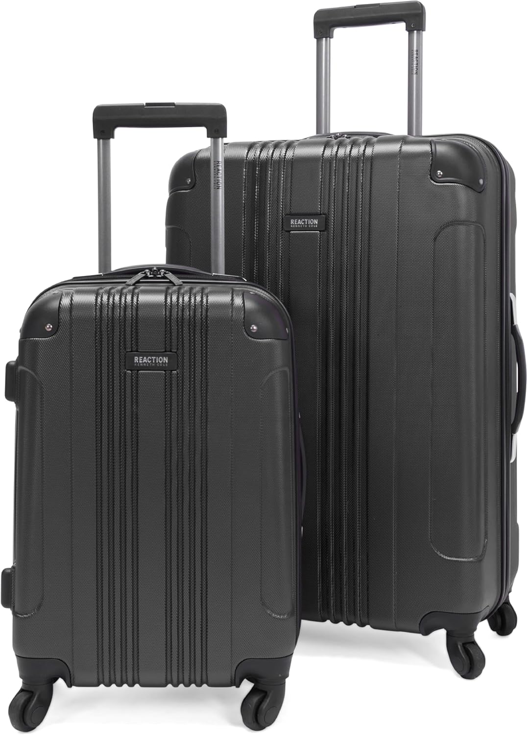 Kenneth Cole REACTION Out of Bounds Lightweight Hardshell 4-Wheel Spinner Luggage, Charcoal, 2-Piece Set (20" & 28")