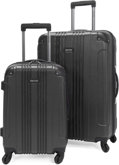Kenneth Cole REACTION Out of Bounds Lightweight Hardshell 4-Wheel Spinner Luggage, Charcoal, 2-Piece Set (20" & 28")