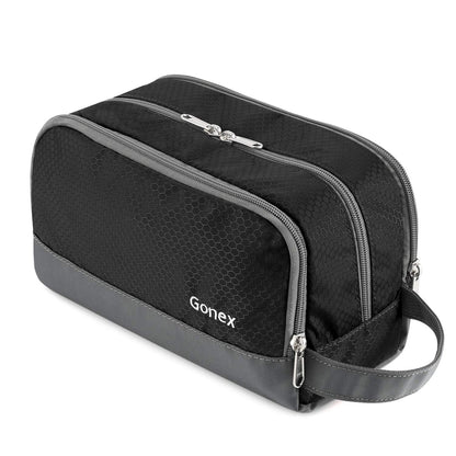 Gonex Travel Toiletry Bag Nylon, Dopp Kit Shaving Bag Toiletry Organizer Black