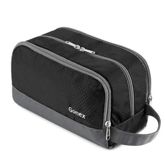 Gonex Travel Toiletry Bag Nylon, Dopp Kit Shaving Bag Toiletry Organizer Black