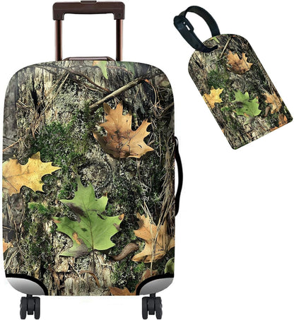 Luggage Cover Plus - Camo Tree Travel Suitcase Cover for 18-20 inch Luggage (S) with Concealed Zipper, Washable Elastic Cloth, Dustproof, Anti-Scratch
