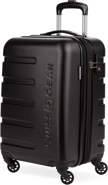 SwissGear 7366 Hardside Expandable Luggage with Spinner Wheels, Black, Carry-On 19-Inch