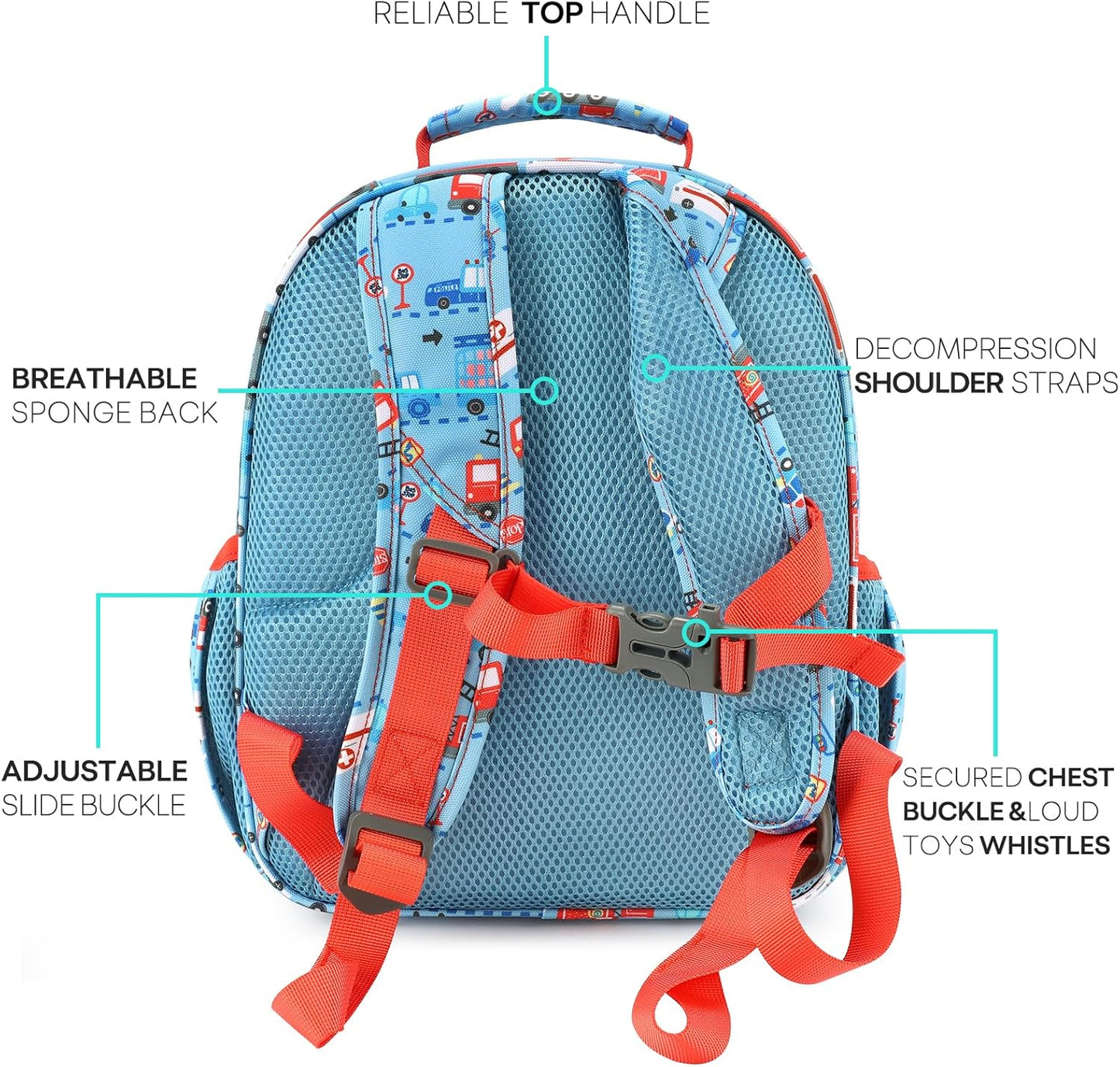 mibasies Boys Backpack 5-8: Lightweight Kids Backpacks Boys - Boy Bookbag for Elementary School - Car