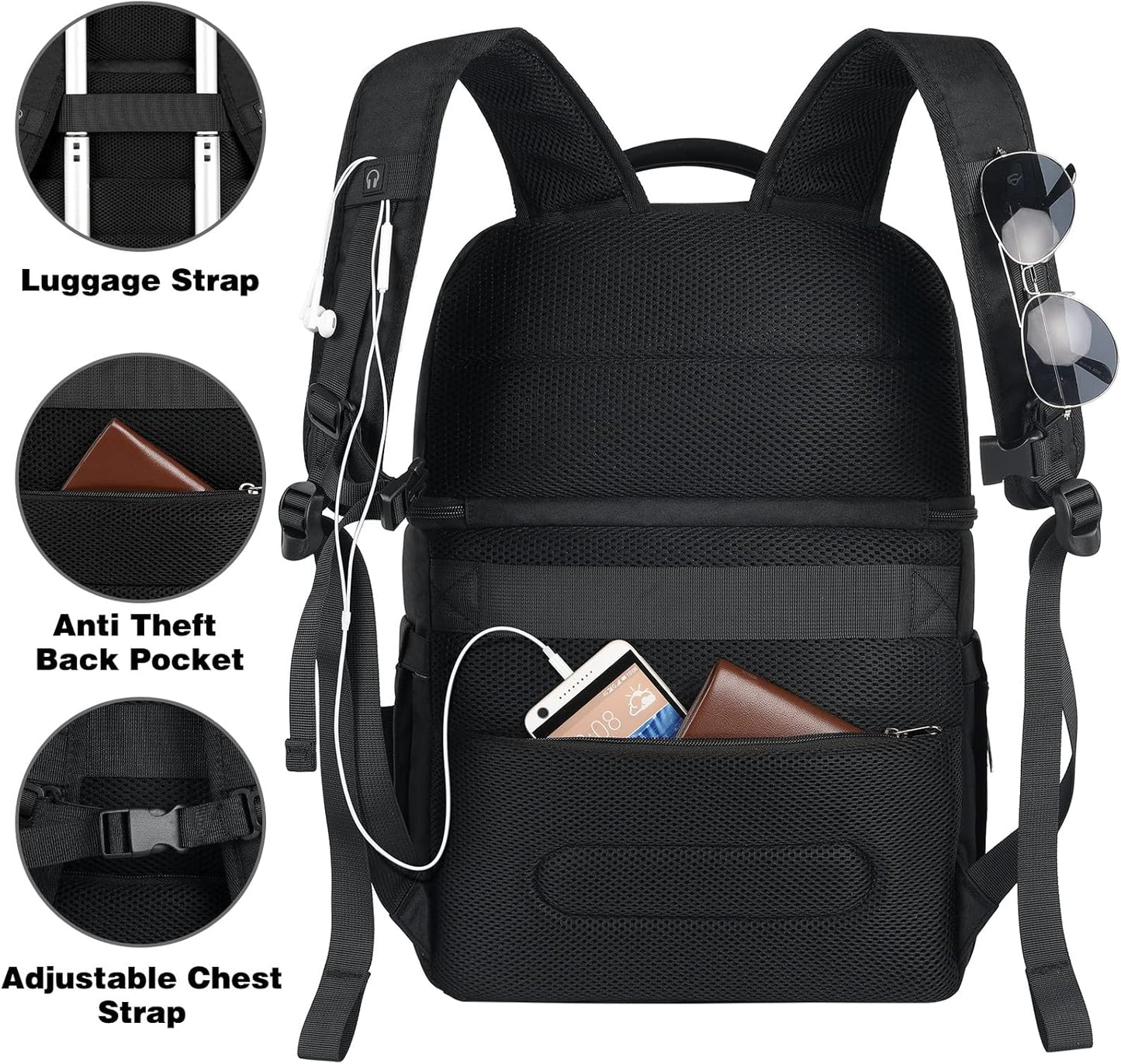 Cooler Backpack,Insulated Backpack Cooler Leakproof Double Deck Cooler Bag for Men Women RFID Lunch Backpack
