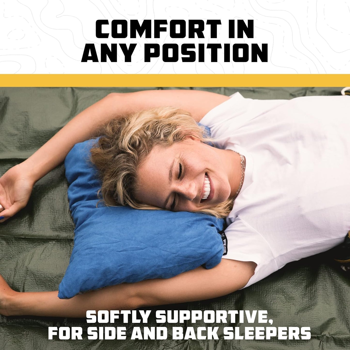 Wise Owl Outfitters Camping Pillow – Memory Foam Travel Pillow for Airplane Sleeping, Hiking, Backpacking & Outdoor Use - Small & Portable for Adults, Car, Camp & Tent