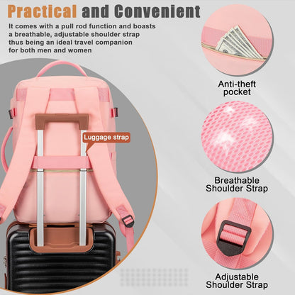 40L Travel Backpack with USB Charging Port, Water-Resistant Carry On Backpack for Men Women, Business Laptop Backpack for Trips & Commutes, Fits 15.6/17.3 Inch Laptop