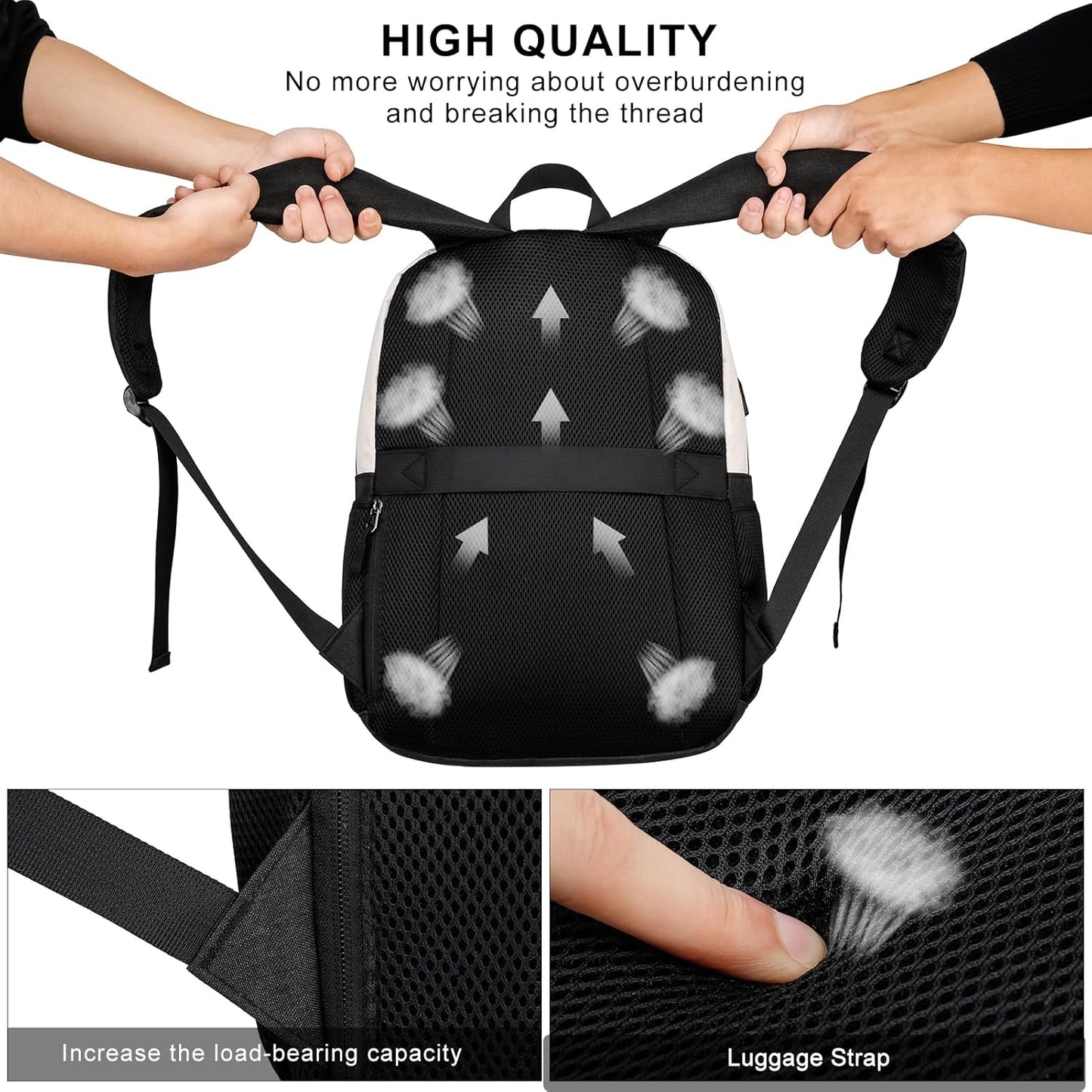 Backpack for Women, School Backpack with USB Charging Port for Teen Girls, 15.6 inch High College Bookbag Laptop Back Pack with Anti theft Water Resistant, Beige