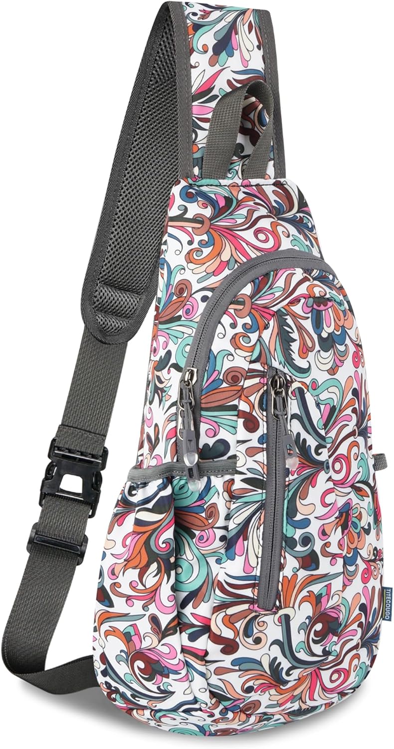 TITECOUGO Small Sling Bag, Lightweight Crossbody Backpack for Men Women, Shoulder Bag for Sports and Outdoor
