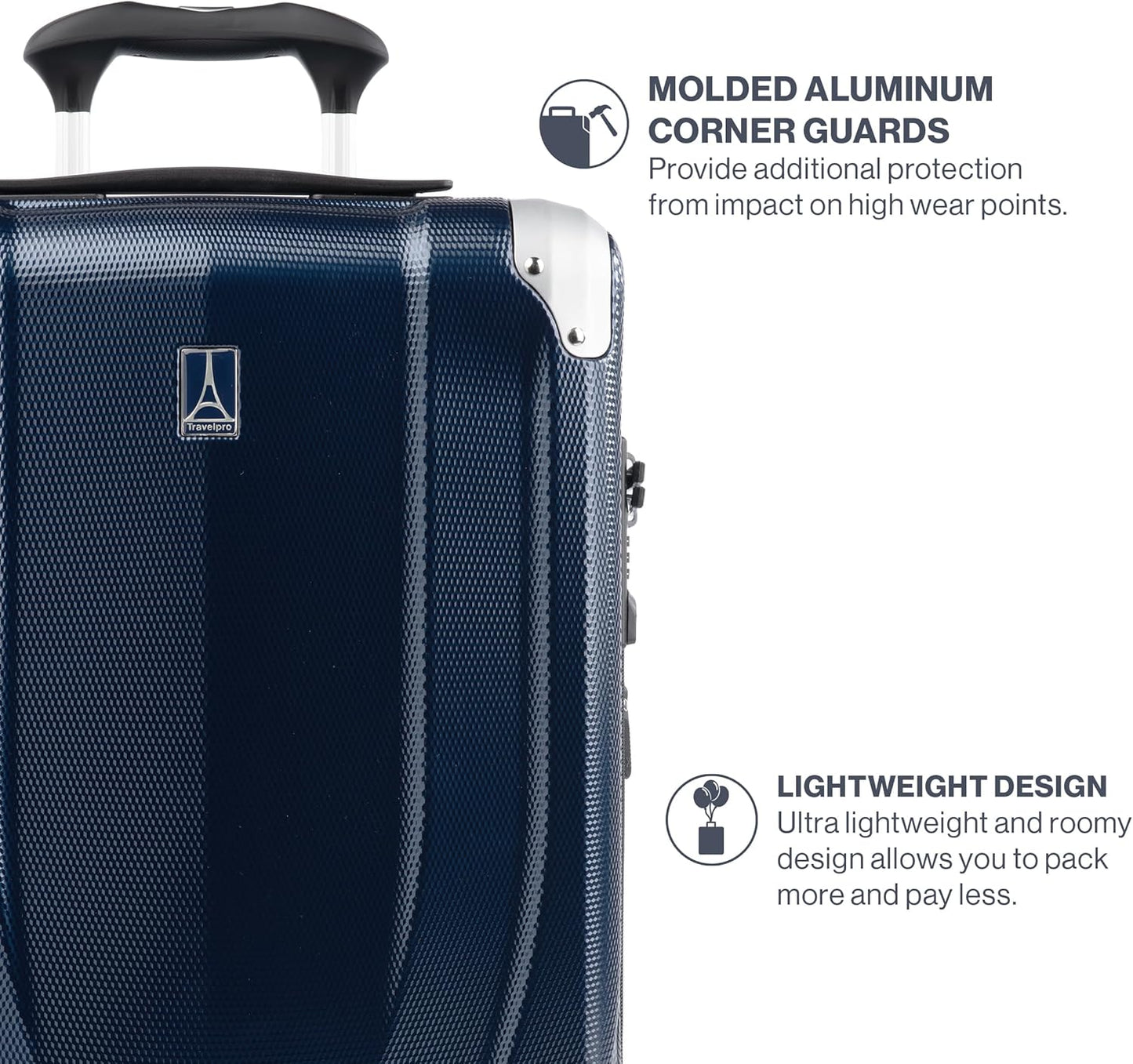 Travelpro Pathways 3 Hardside Expandable Luggage, 8 Spinner Wheels, Lightweight Hard Shell Suitcase, Checked Large 28 Inch, Royal Blue