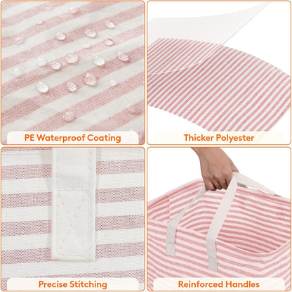 Lifewit 2 Pack Laundry Hamper Large Collapsible Laundry Basket, Freestanding Waterproof Cloth Hamper with Easy Carry Handles in Laundry Room Bedroom Bathroom Dorm for Adult, Gray&Pink, 2 x 80L