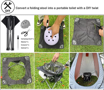 Opliy Camping Stool, Folding Small Chair Portable Camp Stool for Camping Fishing Hiking Gardening and Beach, Camping Seat with Carry Bag (Blue-Leaf)