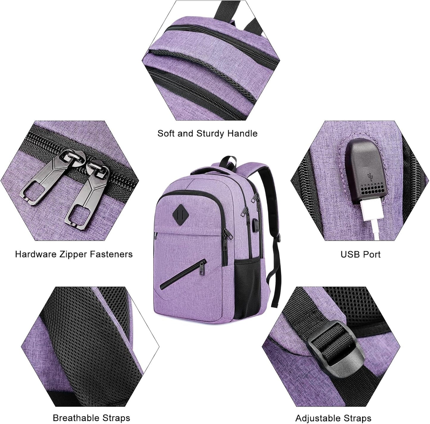 BIKROD Backpack for Girls Women, School Backpack for Teen Boys, Lightweight Casual High School Bookbag, Daily-use Travel Laptop Backpack with USB Charging Port Fits 15.6 Inch Notebook