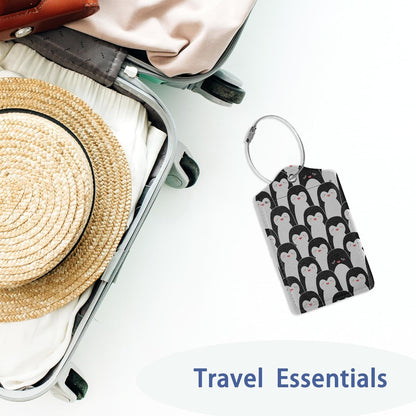 2Pcs Luggage Tag for Suitcase Penguin Animals Cute Luggage Tag with Privacy Flap & Name ID Label & Metal Loop, Travel Suitcase Tags for Women