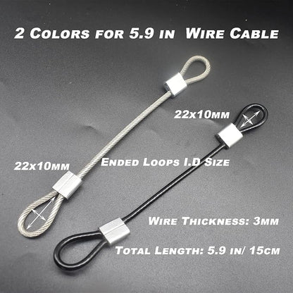 20 pcs 6 inch 3mm Thickness Stainless Steel Wire Cable - Image 3