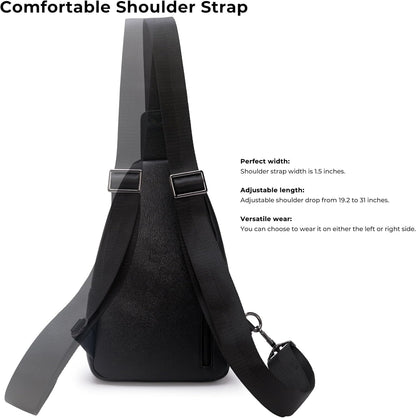 Alldaily Large Sling Bag for Women Crossbody Purse Leather Fashionable Trendy Chest Bag for Travel, Fanny Pack (Black)