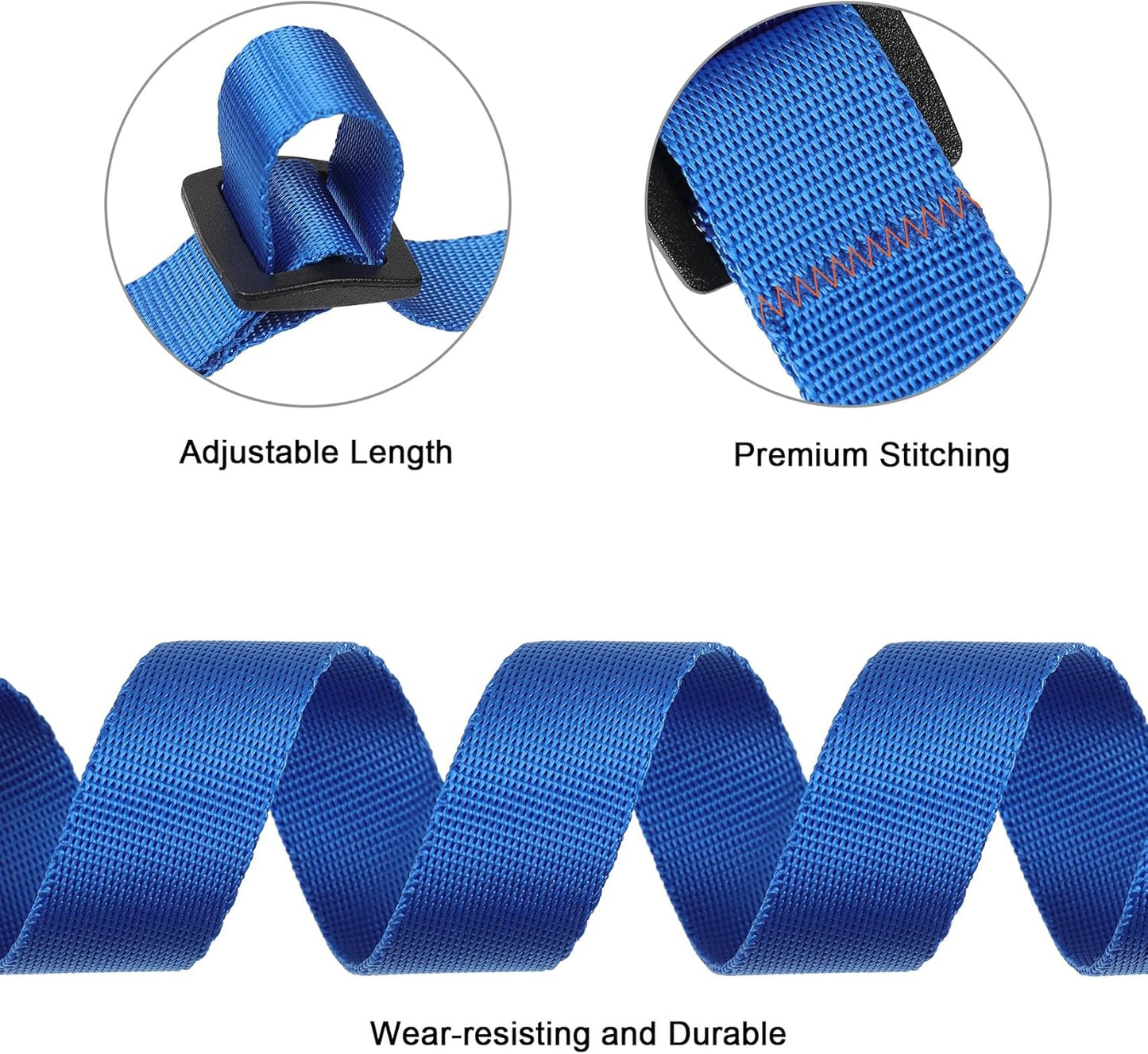 Buckle Straps with Clips, Adjustable Nylon Straps with Buckle, Packing Strap, Blue 4 Pack (4’x0.75)
