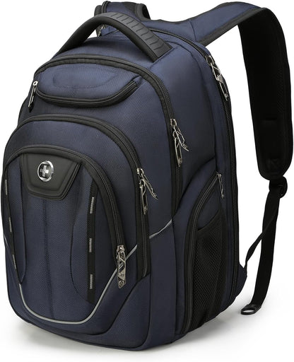 Swissdigital Design TSA Business Laptop Backpack For Men,Travel Backpack With USB Charging Port,College Tech Backpacks With RFID Pockets Presents For Men Fits 15.6 Inch Computer Blue | TERABYTE