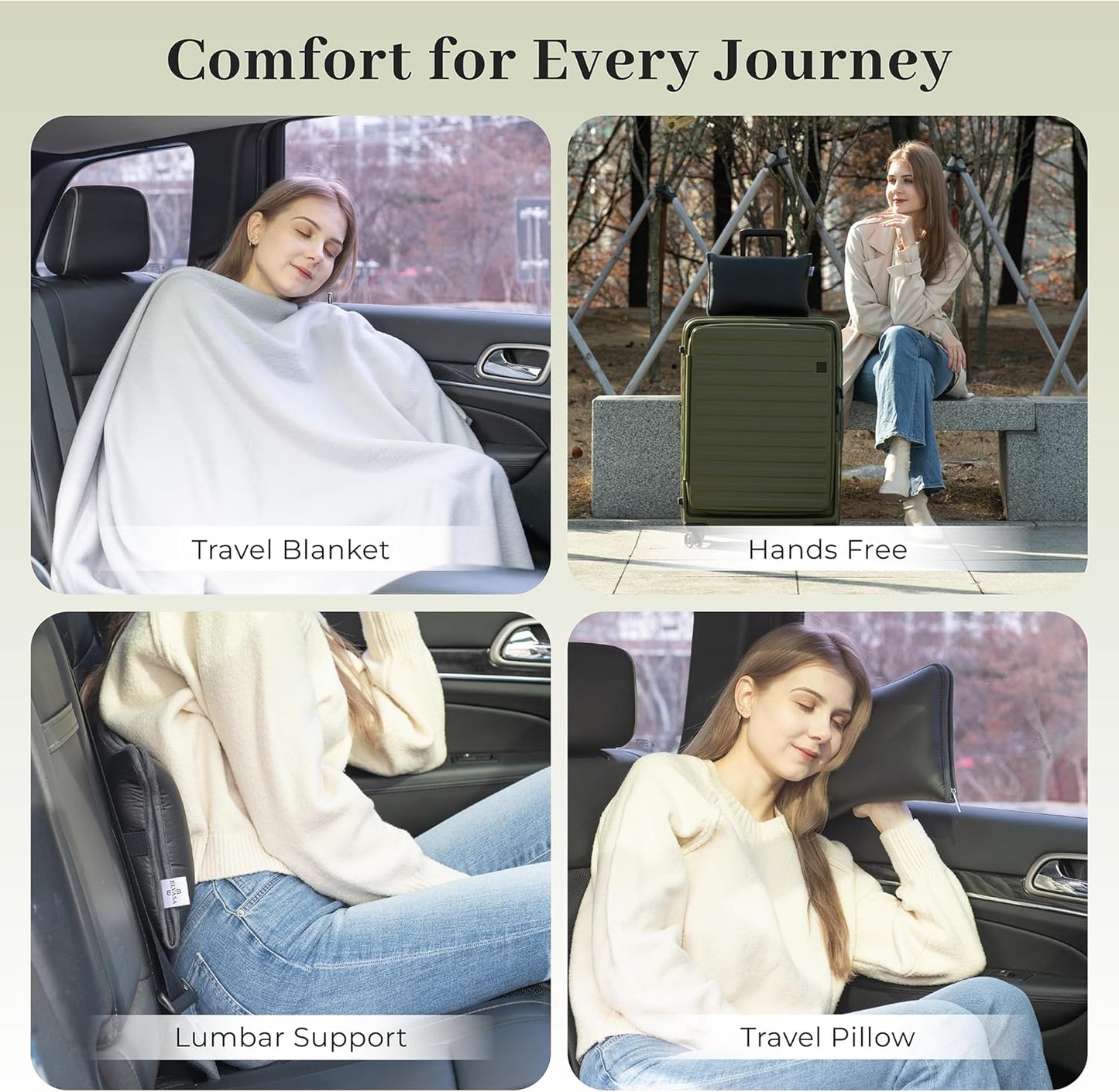 Elvasa Travel Blanket and Pillow Set – Compact Lightweight Throw for Train, Car – Small, Portable Fleece – Long Flight Must Haves – Airplane Comfort Kit – Multi-Use Quillow for Travel (Black)