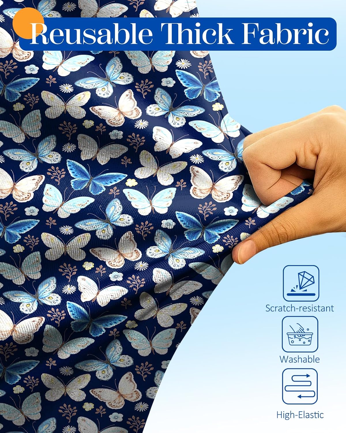 Slohif Luggage Cover for Suitcase Tsa Approved Protector - Luggage Sleeve Large Suit Case Cover Travel Stretch Baggage Case Protective Washable Fit 18-20 Inch Blue Butterfly XS