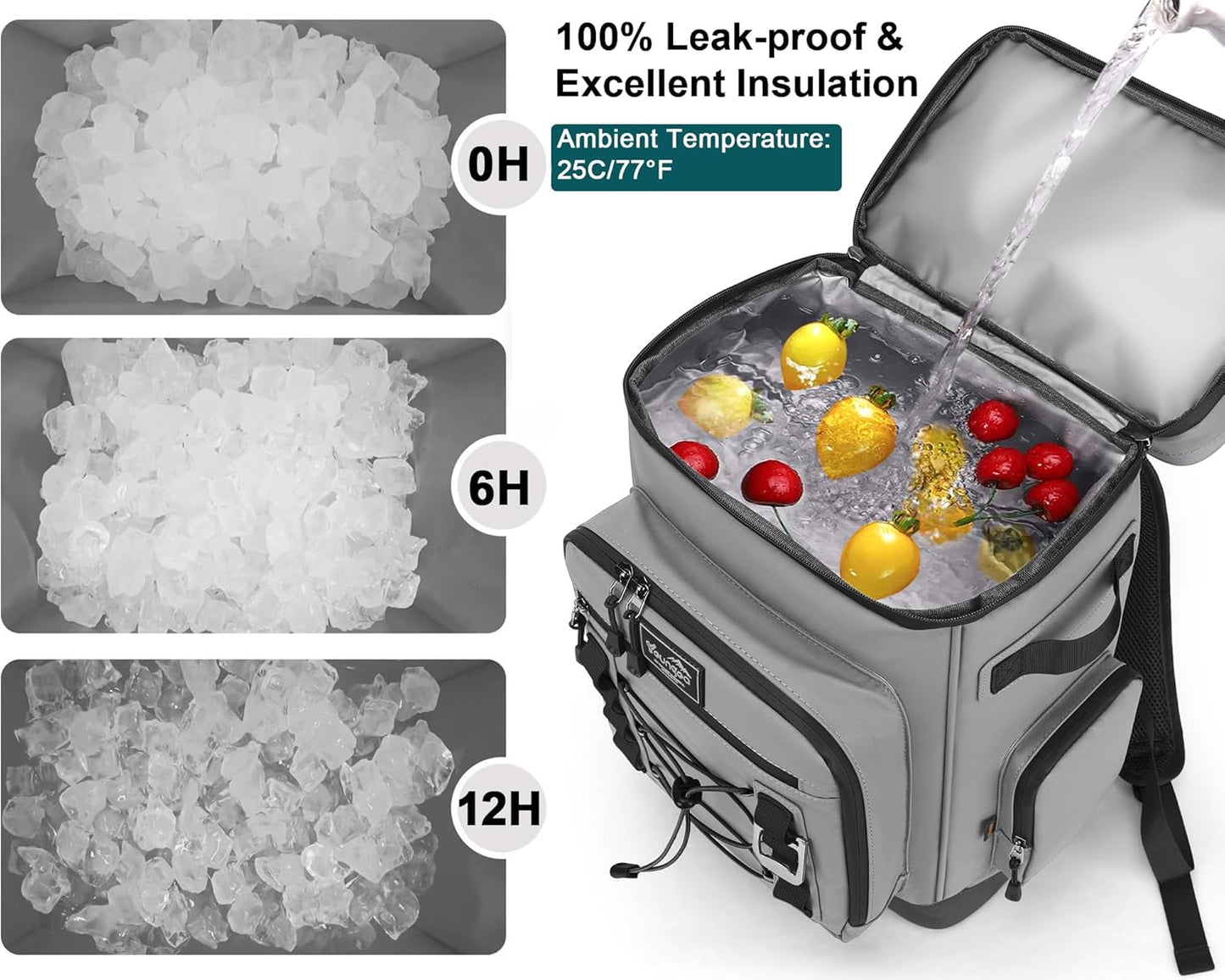 42Cans Cooler Backpack Insulated Leak Proof for Men & Women, Large Waterproof Backpack Cooler for Beach, Picnic, Outdoor, Leakproof, Multi-Functional