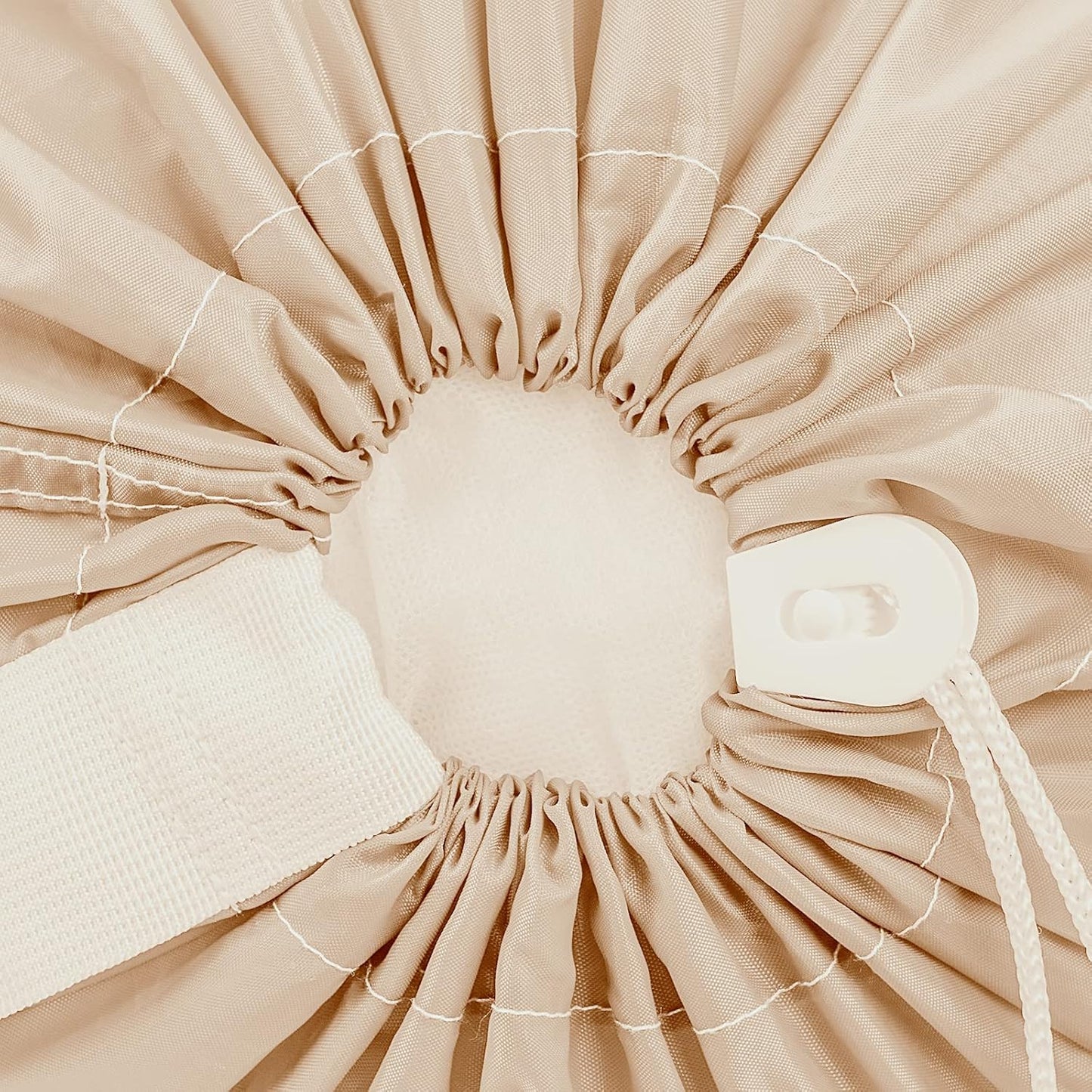 HOMEST XL Nylon Laundry Bag with Strap, Large Dirty Garments Organizer, Easy Fit a Hamper or Clothing Basket, Can Carry Up to 4 Loads of Clothes, Beige