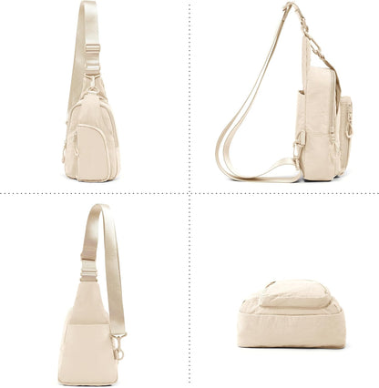 ODODOS Daily Sling Bag with Adjustable Straps Crossbody Chest Bag Lightweight Small Backpack for Casual Traveling Hiking