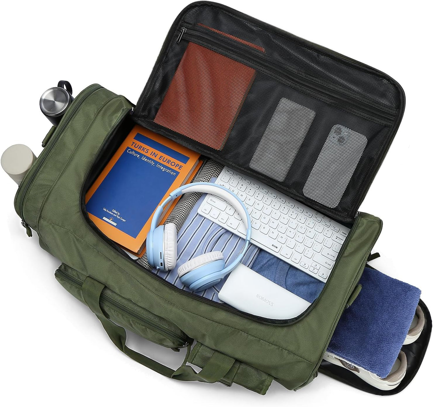 Lyweem Large Duffle Bag Backpack for Travel, 70L Heavy Duty Gym Duffel Bag with Shoes Compartment for Men & Women, Weekender Overnight Sports Backpack for Traveling