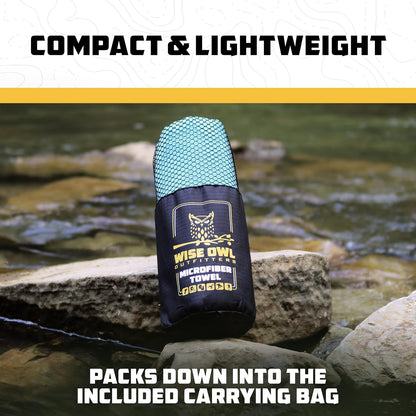 Wise Owl Outfitters Microfiber Camping Towel - Quick Dry Towel for Travel, Backpacking, Hiking, Beach, Gym & Yoga - Compact, Fast Drying & Lightweight