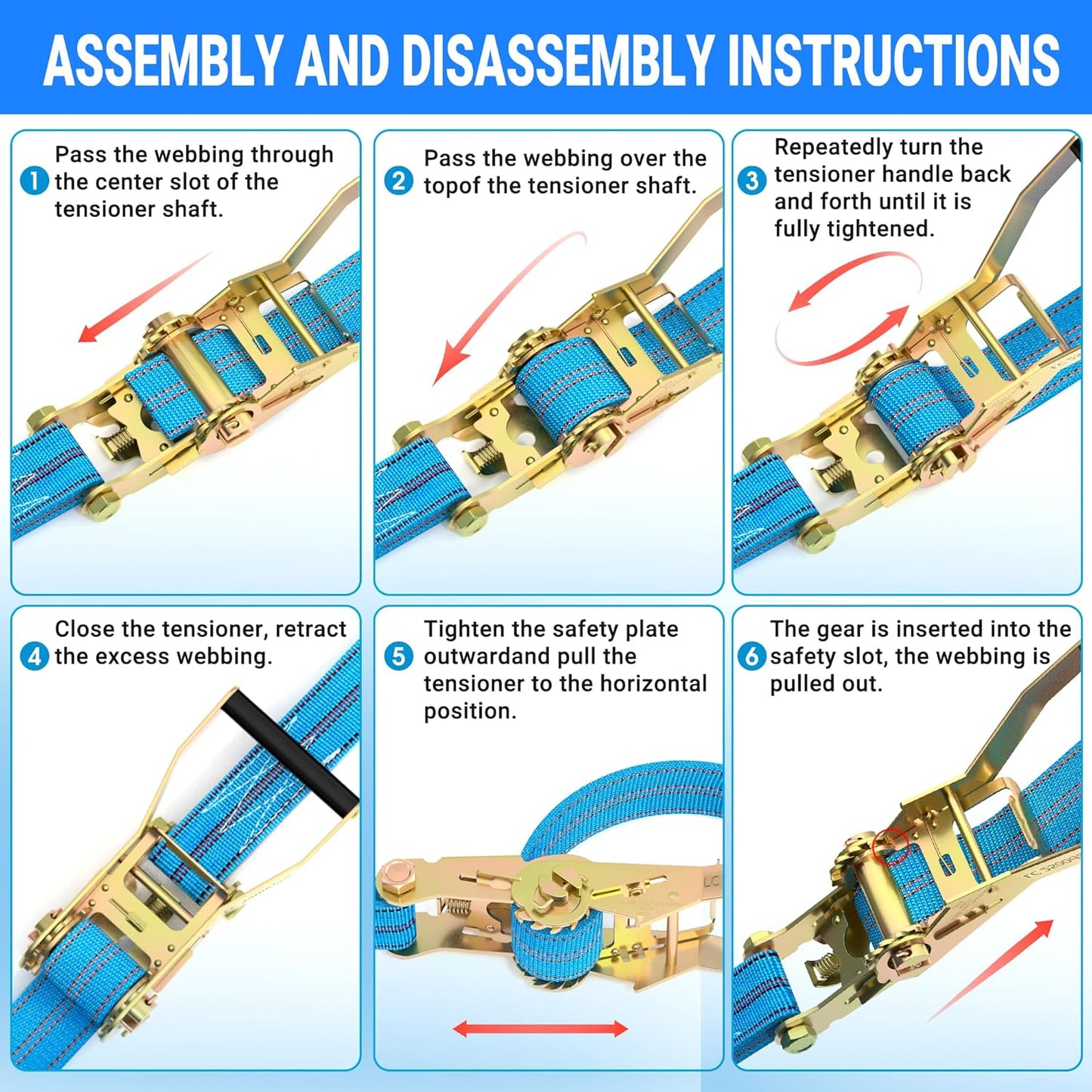 4Pack Heavy Duty Ratchet Straps, 2” 32Ft Ratchet Tie Down Strap, Tie Down Ratcheting with Double J Hook, 4000 LB Break Strength Cargo Straps Ratcheting for Moving Cargo, Lawn Equipment and Motorcycles