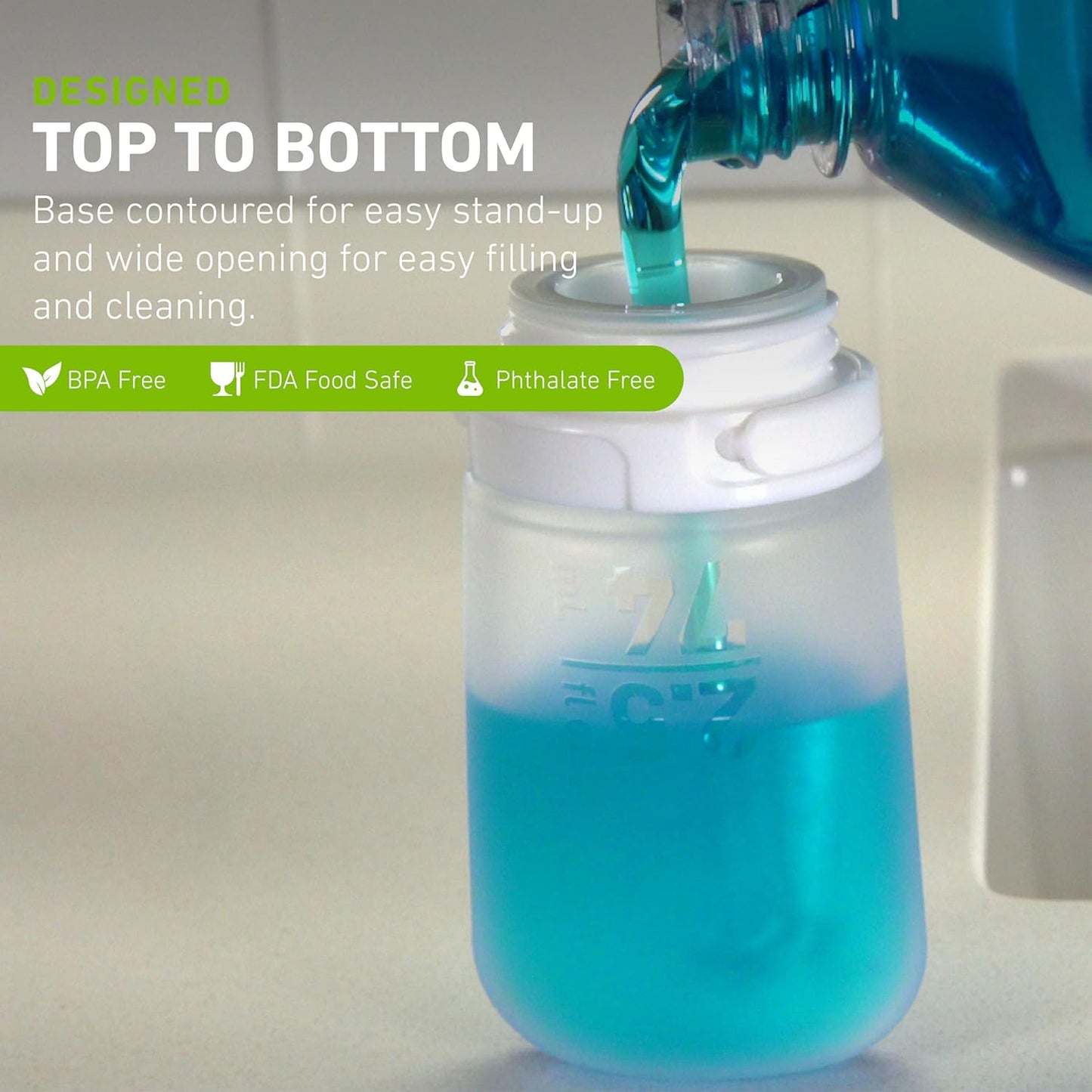 humangear GoToob+ Refillable Silicone Travel Size Bottles with Locking Cap, 3pk Set, Rose/Lilac/Magenta, Large (3.4 fl.oz; 100ml)