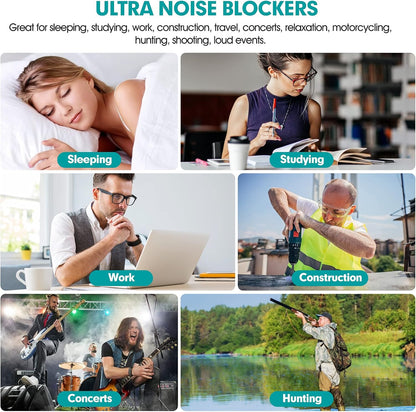 200 Pairs Earplugs for Noise Cancelling Individual Bagged Foam EarPlugs for Sleeping Work Snoring Sound Blocking Construction Loud Noise Reducing Earplugs Black Color