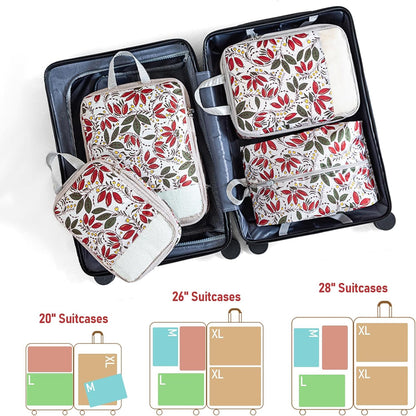 4-Piece Packing Cube Set - Lightweight Luggage Organizers for Travel, Vacation and Suitcases - Durable Accessories with Compression