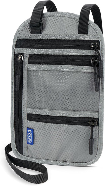 Passport Holder for Families | RFID Blocking Neck Wallet | Travel Document Organizer | Multi-Passport Pouch | Portable and Stylish