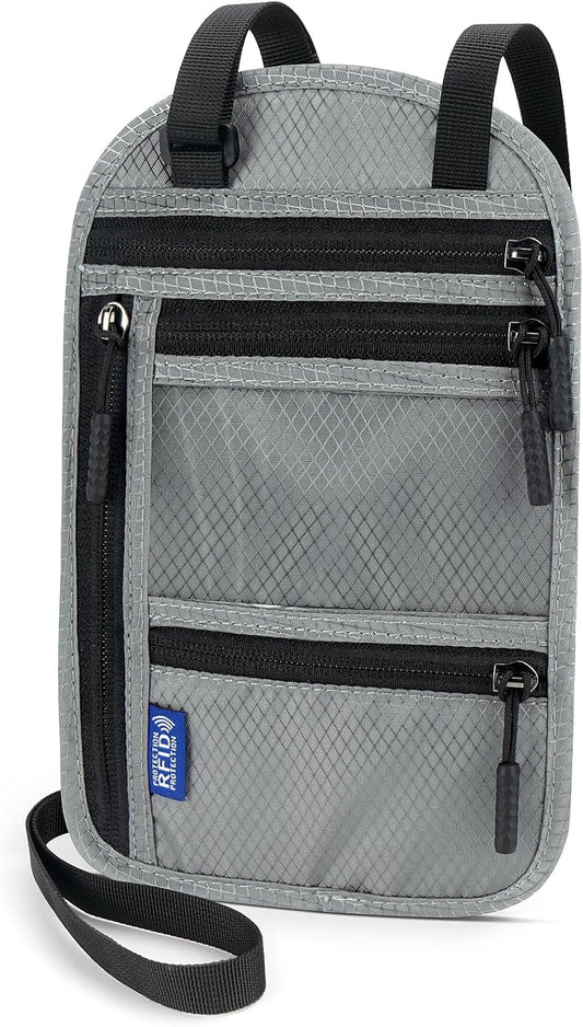 Passport Holder for Families | RFID Blocking Neck Wallet | Travel Document Organizer | Multi-Passport Pouch | Portable and Stylish