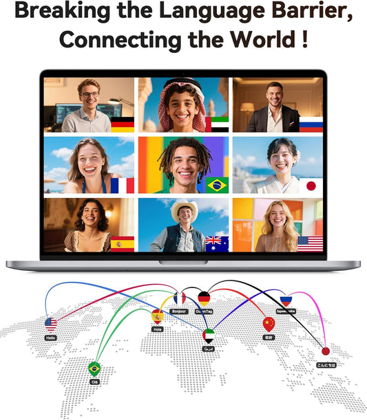 AI Translation Earbuds Real Time, 164 Languages & Accents, 4-in-1 Translator Earbuds Open Ear with 90H Playtime Audifonos Traductores Inglés Español Translation Headphones for Travel Business Meeting