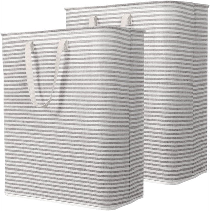 Lifewit 2 Pack Laundry Hamper Large Collapsible Laundry Baskets, Freestanding Waterproof Clothes Hamper with Easy Carry Handles in Laundry Room Bedroom Bathroom College Dorm for Adults, Grey, 2 x 125L
