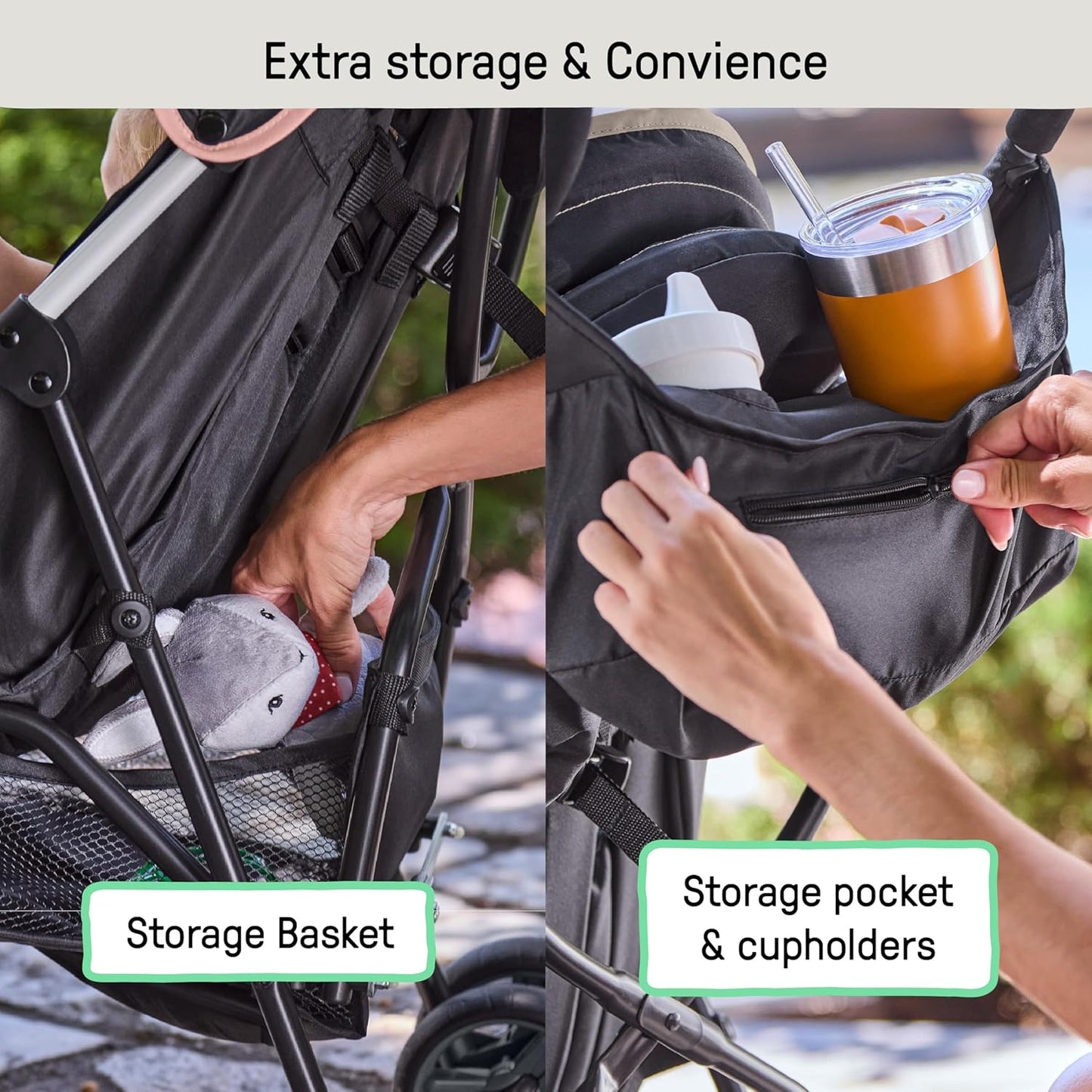 Ingenuity3D Mini Convenience Stroller – Lightweight Stroller, Compact Fold, Multi-Position Recline, Canopy with Pop Out Sun Visor and More – Umbrella Stroller for Travel, Dusty Rose Pink