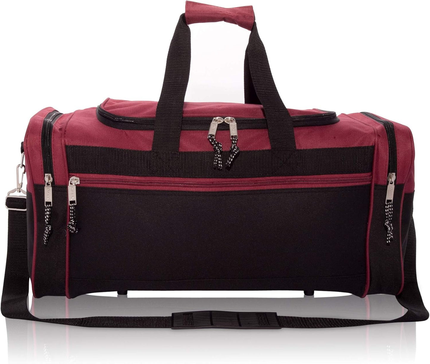 DALIX 21" Blank Sports Duffle Bag Gym Bag Travel Duffel with Adjustable Strap in Maroon