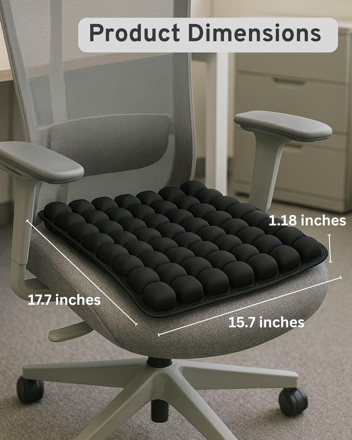 56 Air Cells Travel Cushion, 3D Inflatable Seat for Airplane, Car, Office Chair & Wheelchair, Portable & Comfortable Air Cushion for Long Flights, Driving & Sitting
