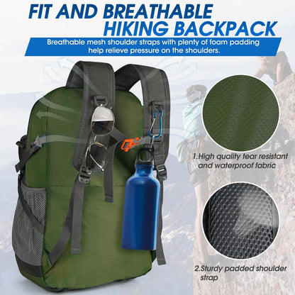 IGOLUMON Hiking Backpack 40L Packable Lightweight Camping Backpack Men Women Waterproof Hiking Daypack Outdoor Travel Daypack