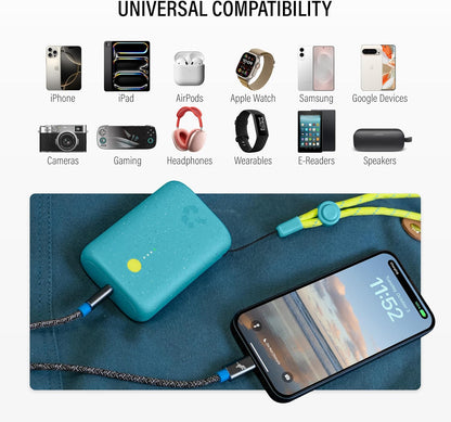 Nimble Champ Portable Charger, 10,000mAh Power Bank Fast Charging, 20W Dual USB-C Battery Pack with Cable, Travel Essential Power Bank for iPhone Laptops Galaxy Tablet Pixel iPad Macbook Kindle Airpod