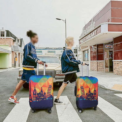 Explore Land Travel Luggage Cover Suitcase Protector Fits 31-32 Inch Case (Modern City, XL)
