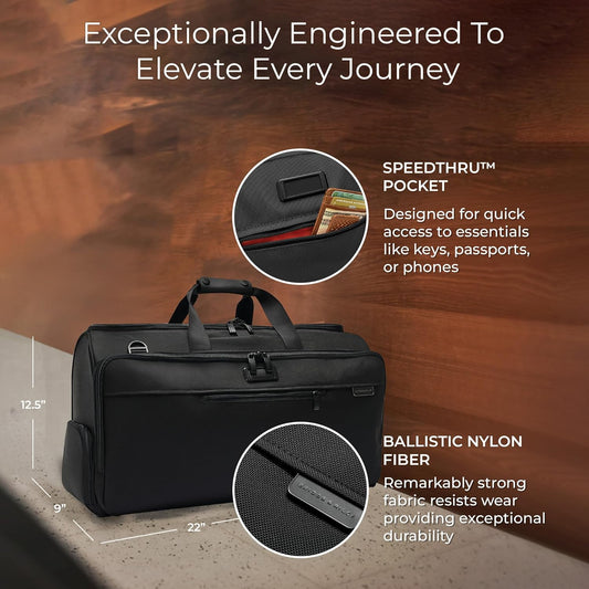 Briggs & Riley Travel Duffel Bag - Weekender & Overnight Luggage for Women & Men, Softside Bag